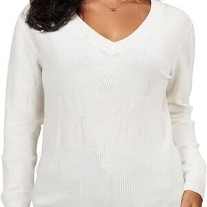 Arach&Cloz Soft V-Neck Long Sleeve  Casual  Sweater